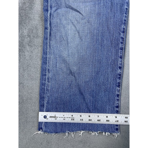 Ralph Lauren Jeans Mens 34x25 Blue Denim Relaxed Straight Light Wash Cut Off** - Picture 6 of 11
